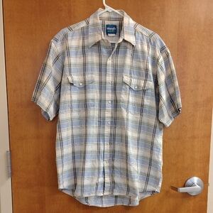 Wrangler Men's Vintage Western Plaid Shirt With Pearl Snaps